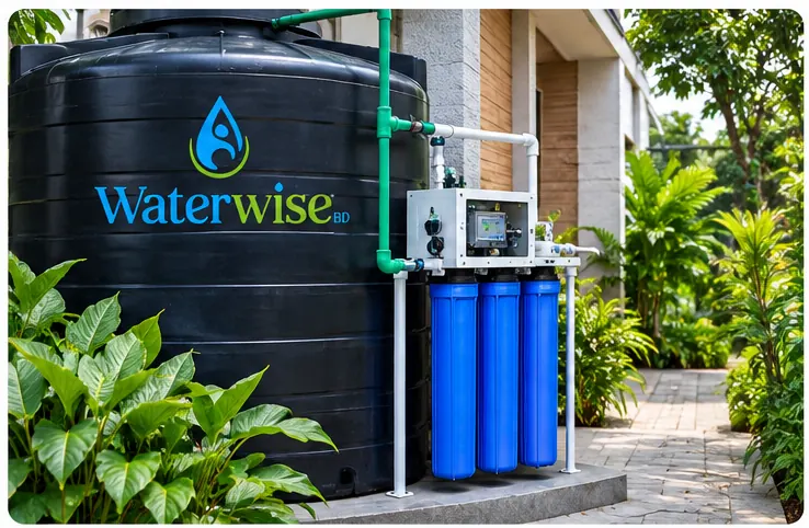 Residential water filtration installation by Waterwise Bangladesh